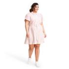 Plus Size Striped Tulip Sleeve Shirtdress - Alexis For Target Pink/white