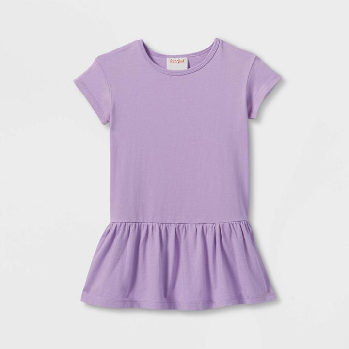 Toddler Solid Short Sleeve Pullover Dress - Cat & Jack Light Purple