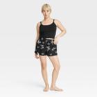 Women's Foldover Waistband Sleep Boxer Shorts - Colsie Black