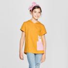 Girls' Hooded Cat Short Sleeve Graphic Top - Cat & Jack Orange