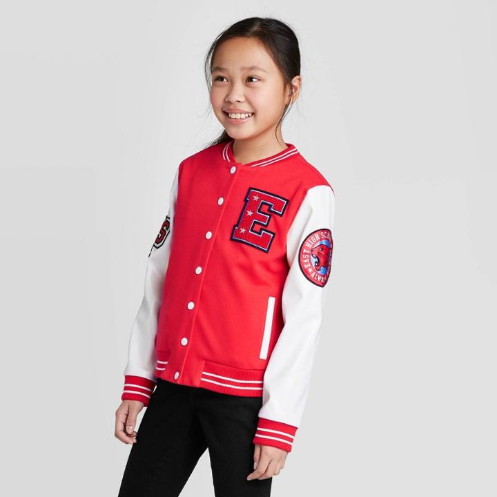 Girls' Disney High School Musical Wildcats Letterman Jacket - Red