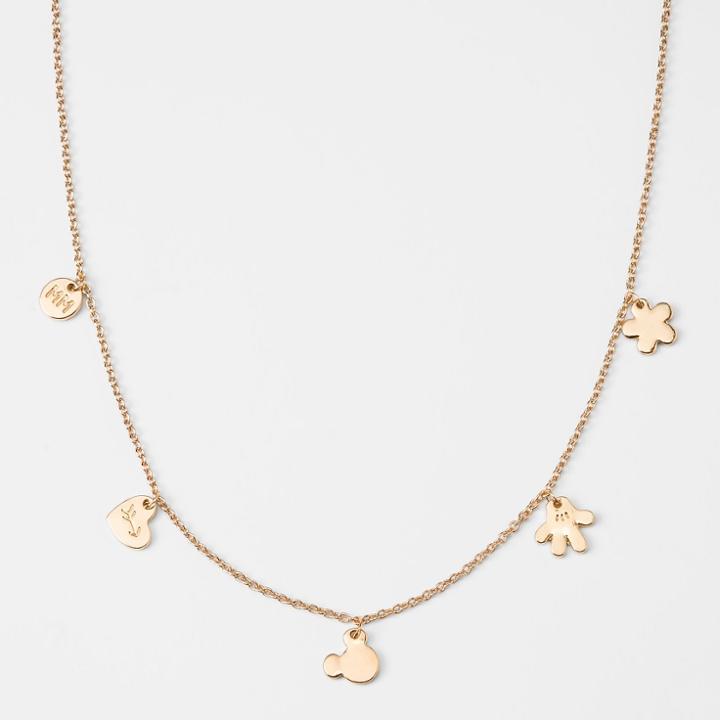 Girls' Disney Mickey Mouse Charm Necklace - Gold