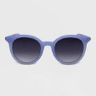 Women's Round Plastic Metal Sunglasses - A New Day Blue, Blue/grey