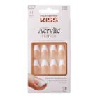 Kiss Products Salon Acrylic Medium Coffin French Manicure Fake Nails Kit - Je T'aime