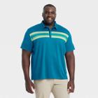 Men's Chest Striped Polo Shirt - All In Motion Teal