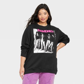 Merch Traffic Women's The Ramones Plus Size Graphic Sweatshirt - Black