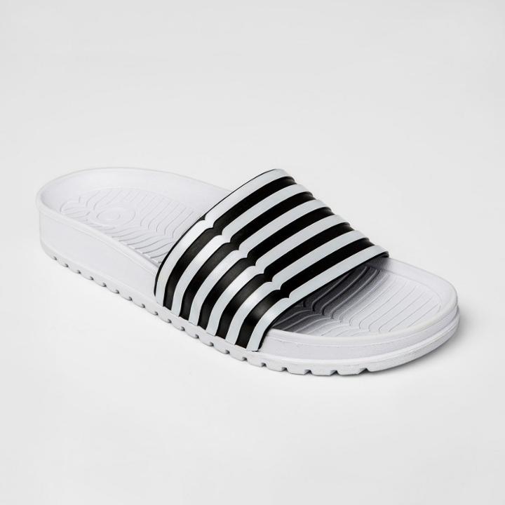 Hunter For Target Men's Striped Slide Sandals - Black/white