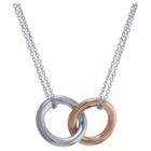 Target Women's Two Tone Sterling Silver Interlocking Circle Pendant Necklace (17),