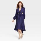 Women's Long Sleeve Twist Cut Out Dress - A New Day Navy Blue
