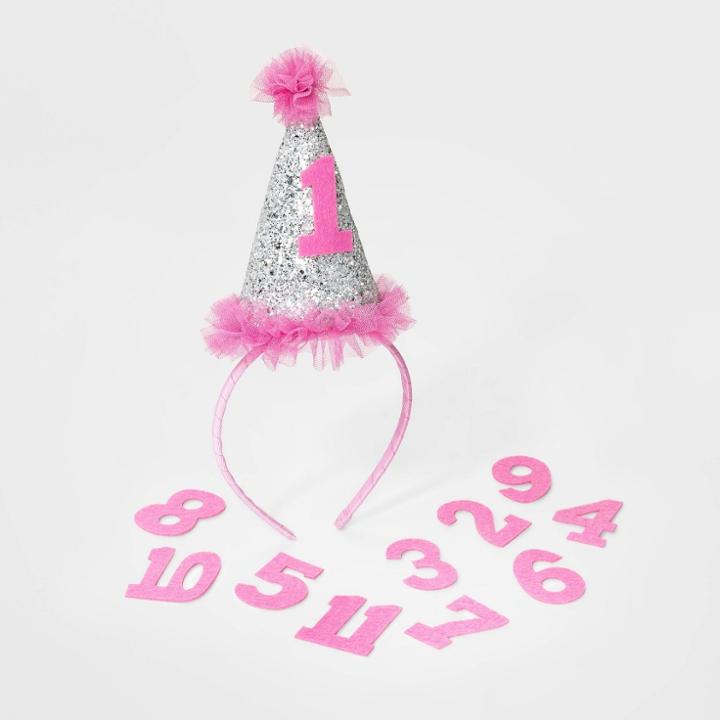 Baby Girls' Mile Stone Glitter Accessory - Cat & Jack Pink