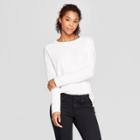 Women's Drop Shoulder Long Sleeve T-shirt - Universal Thread White