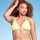 Women's Ruffle Triangle Bikini Top - Wild Fable Yellow
