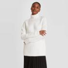 Women's Mock Turtleneck Pullover Sweater - A New Day Cream