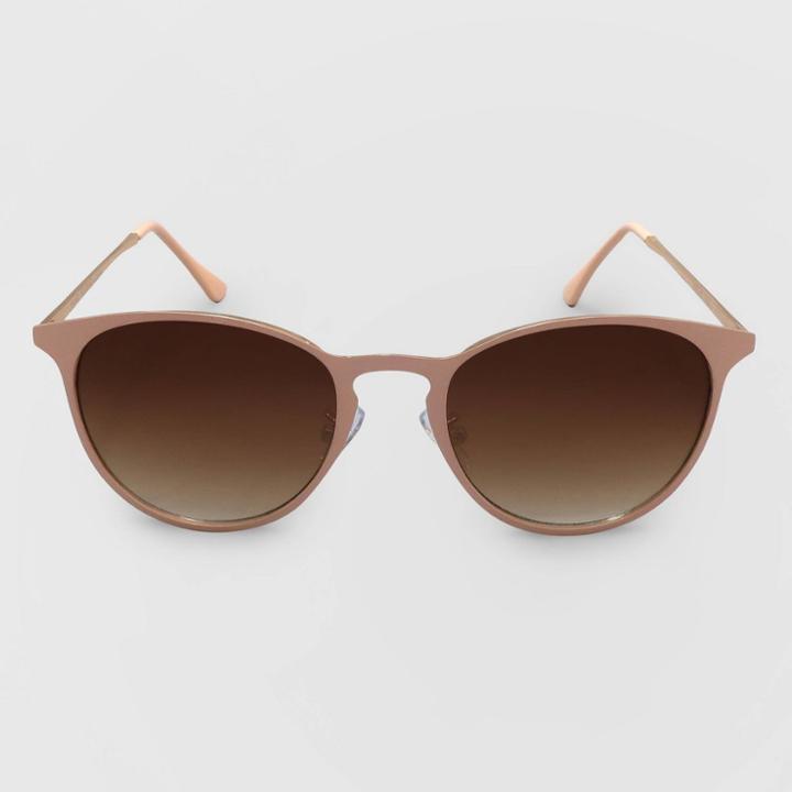 Women's Round Metal Sunglasses - A New Day Pink, Women's, Size: Small, Grey/pink