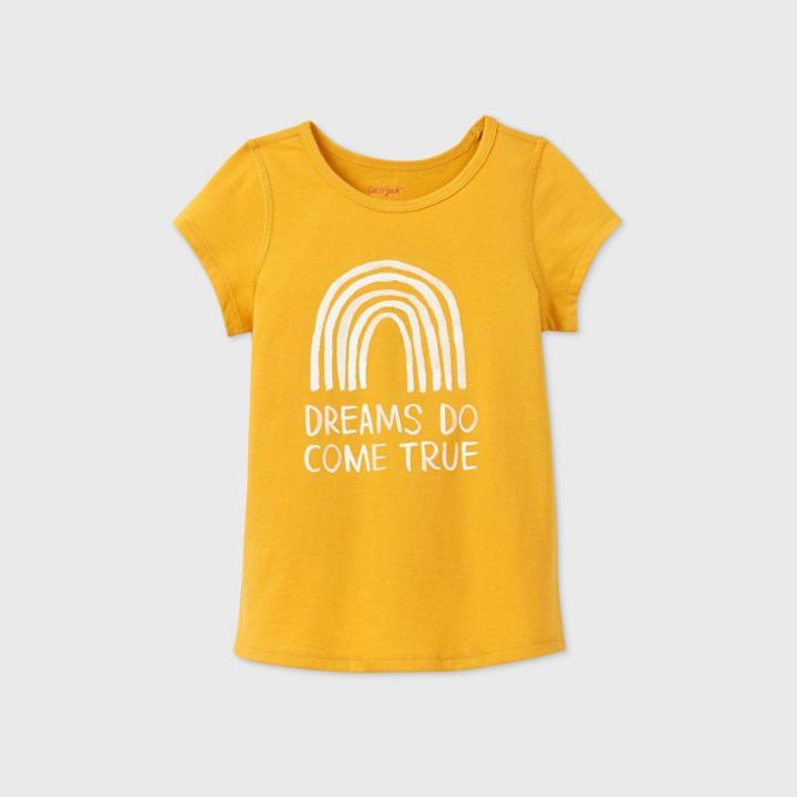 Toddler Girls' Adaptive Rainbow Graphic T-shirt - Cat & Jack Yellow