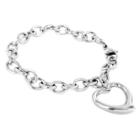 West Coast Jewelry Elya Stainless Steel Chain Bracelet With Heart Dangle, Girl's,