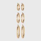 Textured Multi Click Top In Worn Gold Hoop Earring Set - Universal Thread Gold, Women's