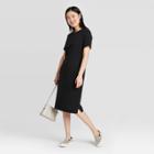 Women's Short Sleeve T-shirt Dress - A New Day Black