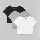 Women's Short Sleeve V-neck 3pk Bundle T-shirt - Wild Fable White