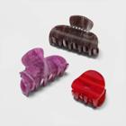 Mini Claw Hair Clip 3pc - A New Day Red/pink