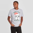 Men's Star Wars 'merry Force Be With You' Ugly Christmas Sleeve Graphic T-shirt - Heather Gray