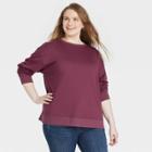 Women's Plus Size Fleece Sweatshirt - Ava & Viv Burgundy