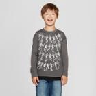 Boys' Long Sleeve Skeleton Print Sweatshirt - Cat & Jack Charcoal Gray