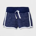 Toddler Girls' Trouser Shorts - Cat & Jack Navy Stripe 12m, Girl's, Blue