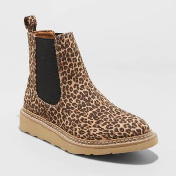 Women's Dawn Leopard Print Chelsea Boots - Universal Thread Brown