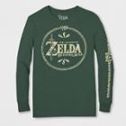 Men's Long Sleeve Nintendo Zelda Crew T-shirt - Olive Heather