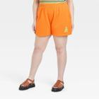 Women's Care Bears Plus Size Graphic Lounge Shorts - Orange