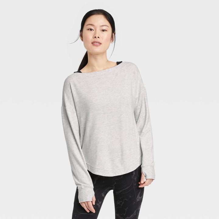 Women's Super Soft Modal Sweatshirt - All In Motion Heathered Gray