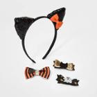 Baby Girls' 4pk Halloween Accessory Set - Cat & Jack Black, Girl's, Orange Black