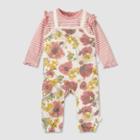 Burt's Bees Baby Baby Girls' Organic Cotton Poppies & Mustard Jumpsuits - Pink