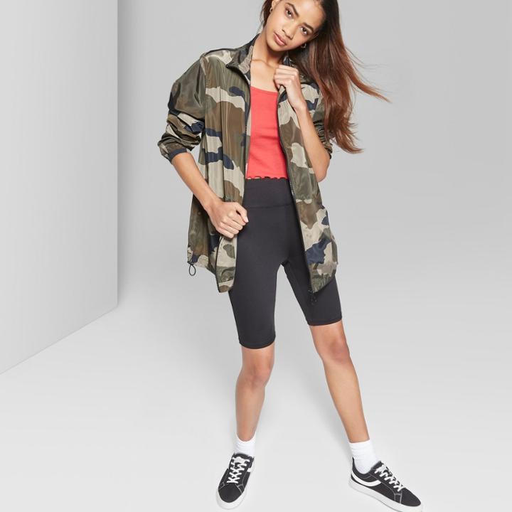 Women's High Waist Bike Shorts - Wild Fable Black