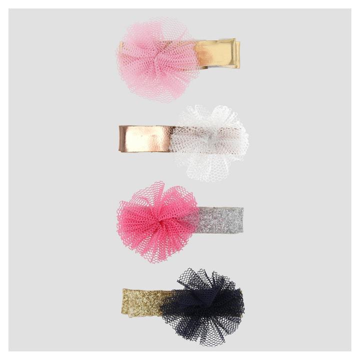 Girls' 4pk Mesh Clips And Barrettes Cat & Jack,
