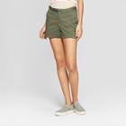 Women's Belted Shorts - A New Day Olive (green)