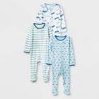 Baby Boys' 3pk Sleepy Tides Zip-up Sleep N' Play - Cloud Island Blue/green/white Newborn