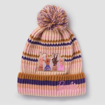 Girls' Barbie Embroidered Knitted Beanie