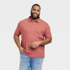 Men's Big & Tall Regular Fit Short Sleeve Slub Jersey Collared Polo Shirt - Goodfellow & Co Red