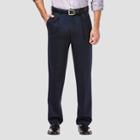 Haggar Men's Premium No Iron Classic Fit Pleated Casual Pants - Dark Navy 32x30, Men's, Dark Blue