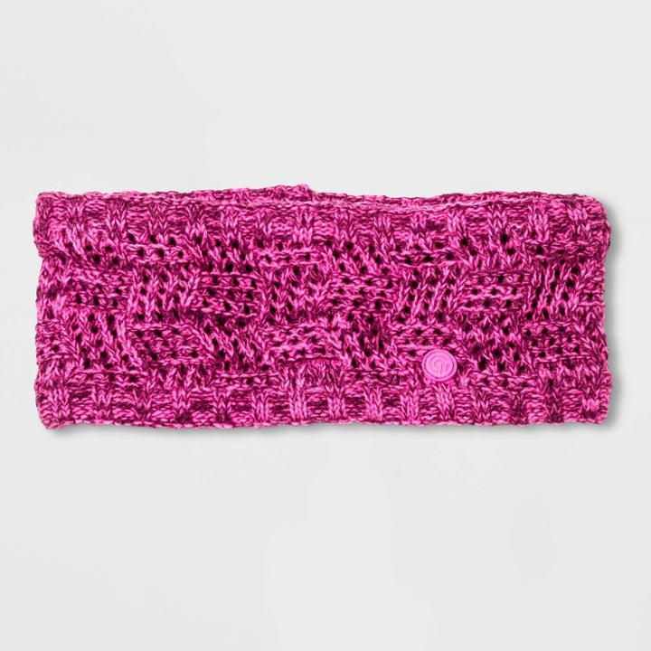 Girls' Solid Marled Knit Headband - C9 Champion Pink One Size, Girl's, Purple Pink