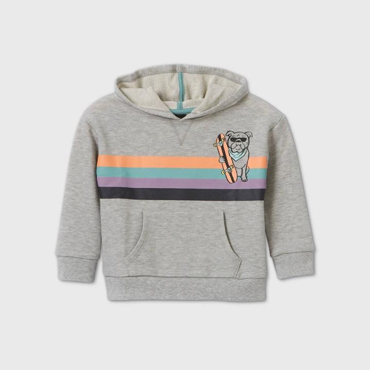 Toddler Boys' Dog Skateboarding Graphic Hoodie - Art Class Gray