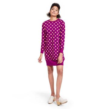 Women's Polka Dot Long Sleeve Tunic Dress - Victor Glemaud X Target Purple Xxs