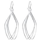 Target Silver Plated Brass Large Diamond Cut Marquise Shape Drop Earrings, Women's,