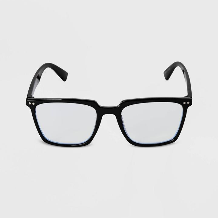 Men's Square Blue Light Filtering Glasses - Goodfellow & Co Black