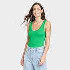 Women's Double-scoop Bodysuit - A New Day Green