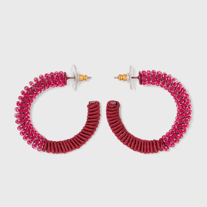 Sugarfix By Baublebar Mixed Media Monochrome Hoop Earrings - Red