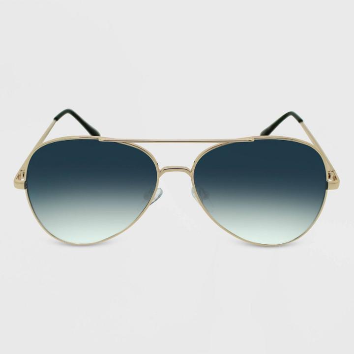 Women's Metal Aviator Sunglasses - Wild Fable Green