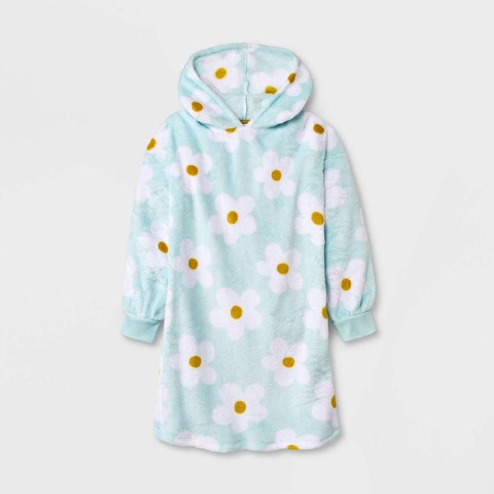 Girls' Oversized Hooded Nightgown - Art Class Teal Blue